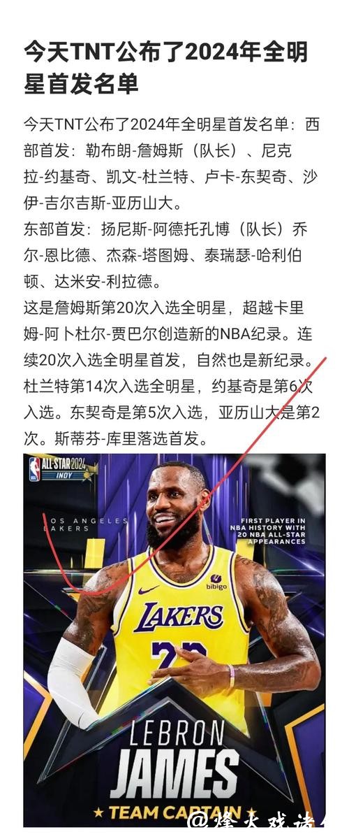 詹姆斯连续入围全明星首发纪录遭终结